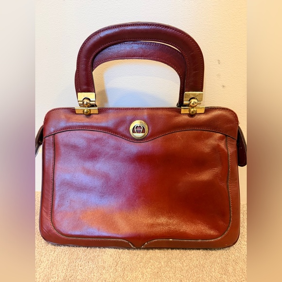 Handbags - Vintage Étienne Aigner Burgundy Leather Handbag